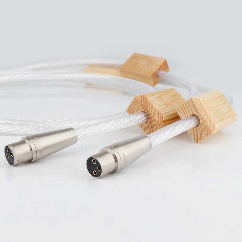 ペア OCC 銀メッキ XLR ケーブル PTFE 相互接続 RCA シグナルワイヤー RCA から XLR バランスケーブル アンプ CD プレーヤー用