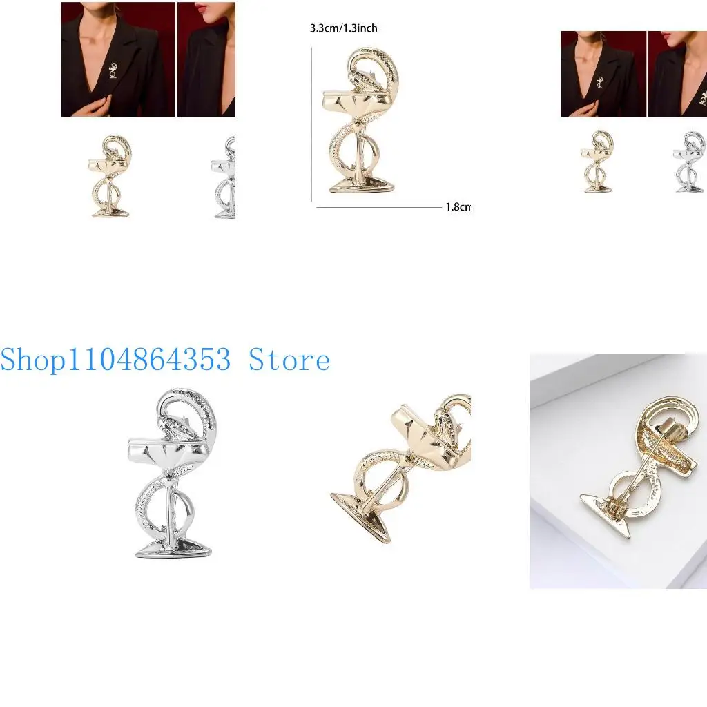 652f عتيقة الأفعى بروش دبوس المادة الفريدة من نوعها Serpentines Designs تعزز شارة الموضة للأساليب المختلفة #1