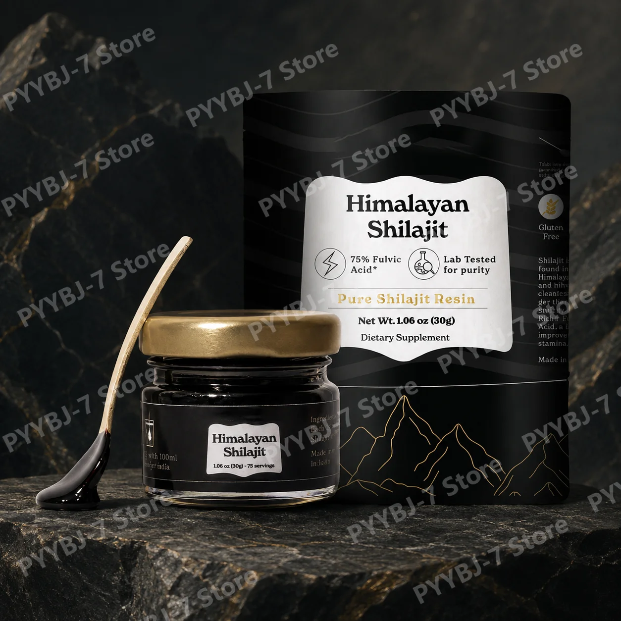 

Himalayan Shilajit Resin 30g, Fulvic Acid, 85+ Trace Minerals, Vegan Daily Supplement for Men & Women Energy Muscle Support