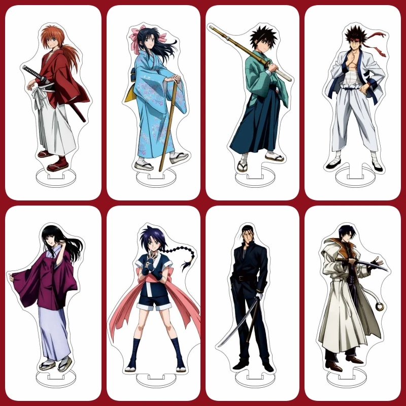 

15cm Factory Sales Rurouni Kenshin Himura Kenshin Battling Acrylic Stand Figure Plate Holder Cake Topper Anime peripheral Gifts