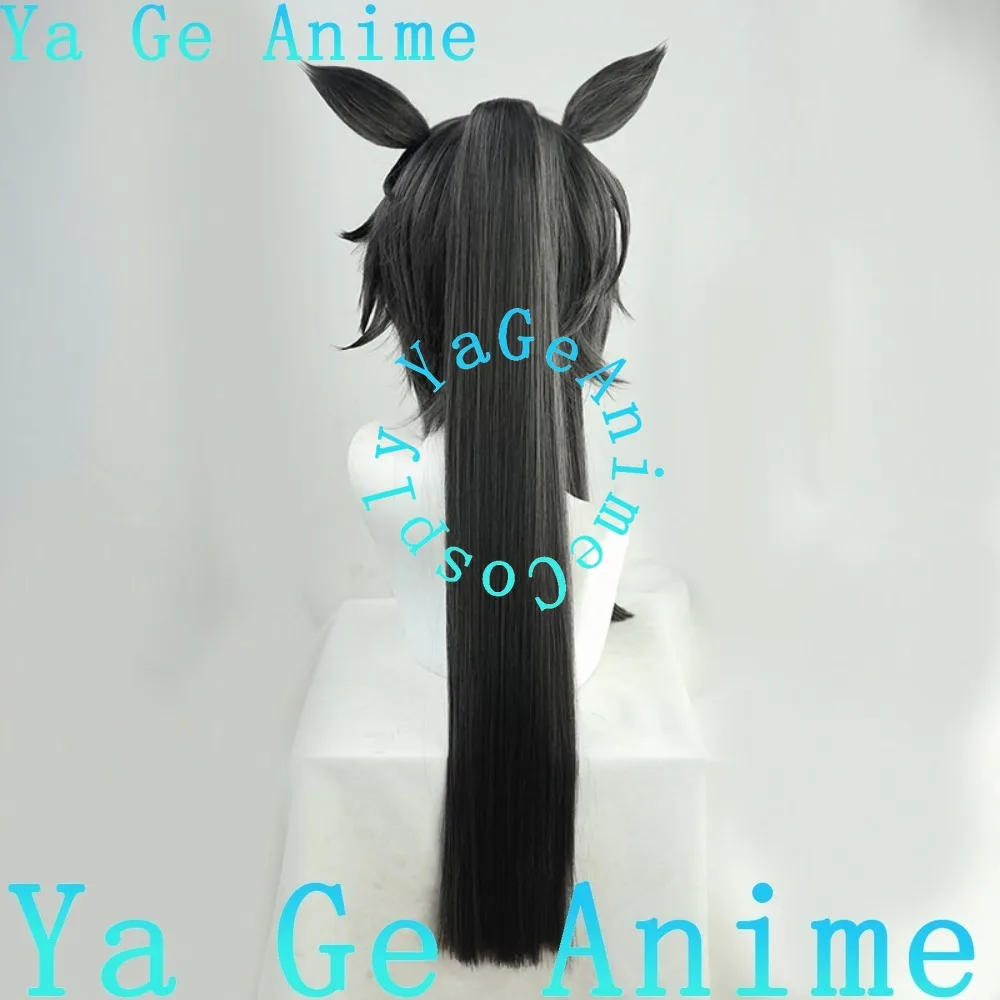 Wig Cosplay Uma Musume Pretty Derby Narita Brian dengan Telinga Ekor Permainan Anime Pesta Karnaval Halloween Rambut Tahan Panas