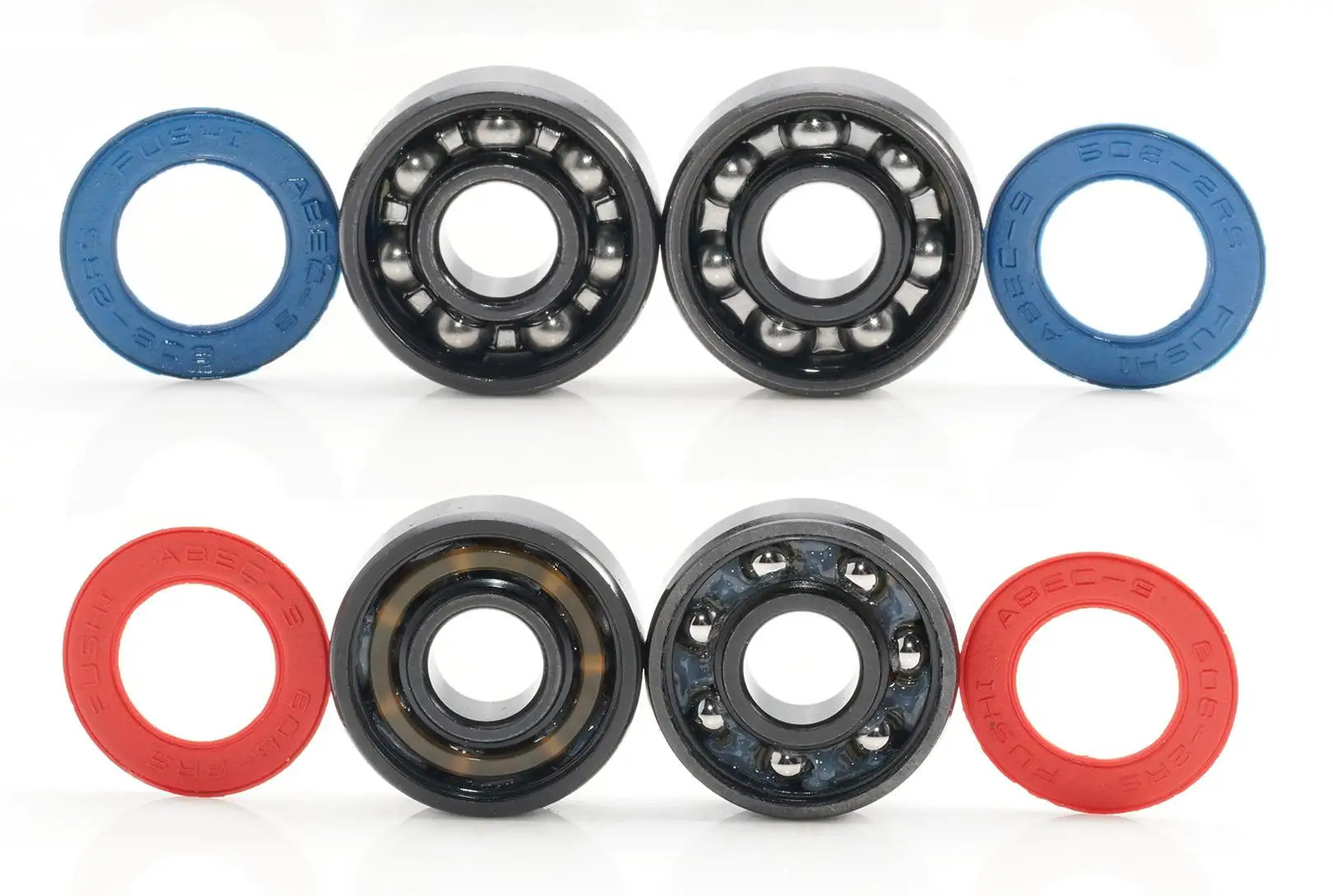 608RS 8*22*7 mm ABEC-9 Skateboard-Kugellager 8 Stück/16 Stück 608 2RS Rot Blau Versiegelt für Inline-Skates Rollschuhe Scooter-Räder – Detail 3