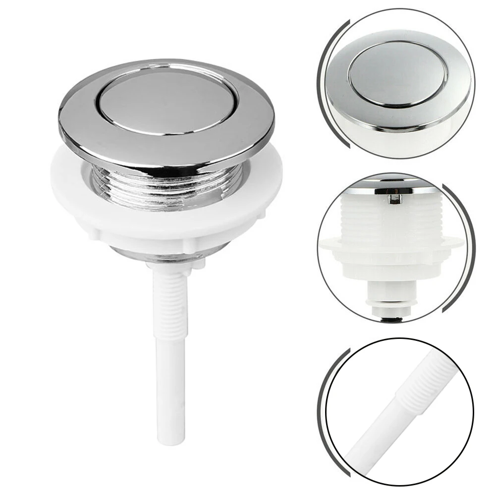 Toilet Single Flush Buttons Water Tank Round Valve Rods Push Buttons Water Saving For Cistern Bathroom Toilet Accessories