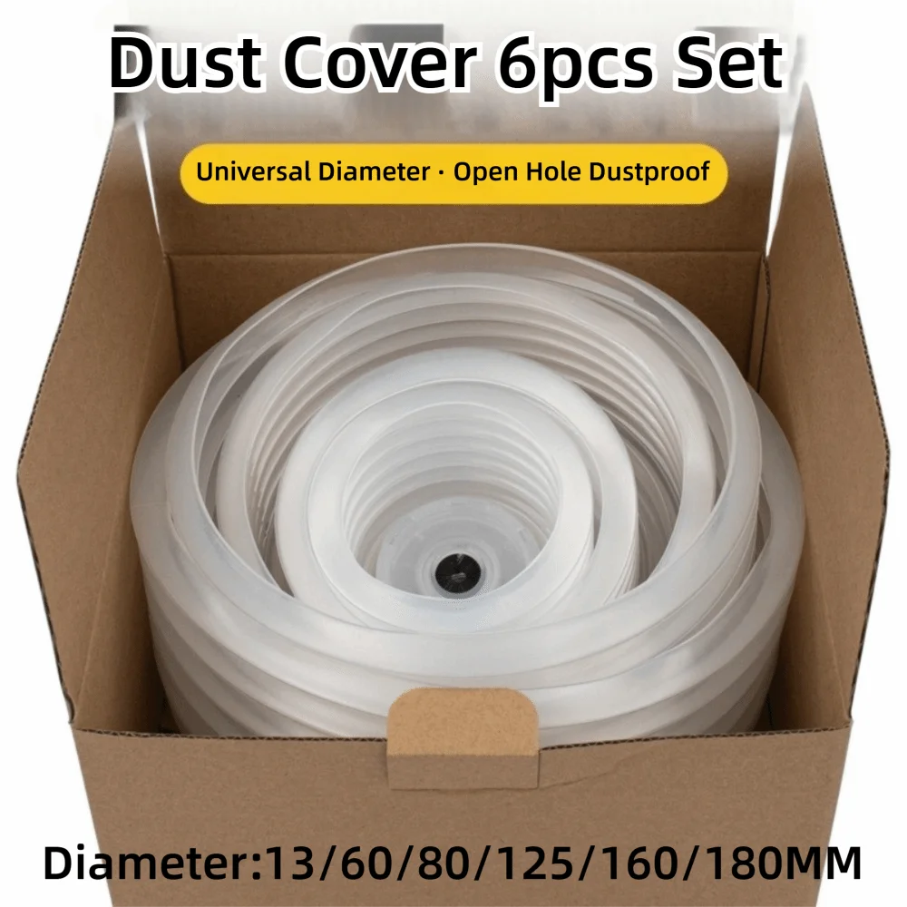 6Pcs Set Clear Hole Opener Dust Cover 13/60/80/125/160/180mm Perforated Ash Catching Bowl Ash Dust Cover Downlight Installation