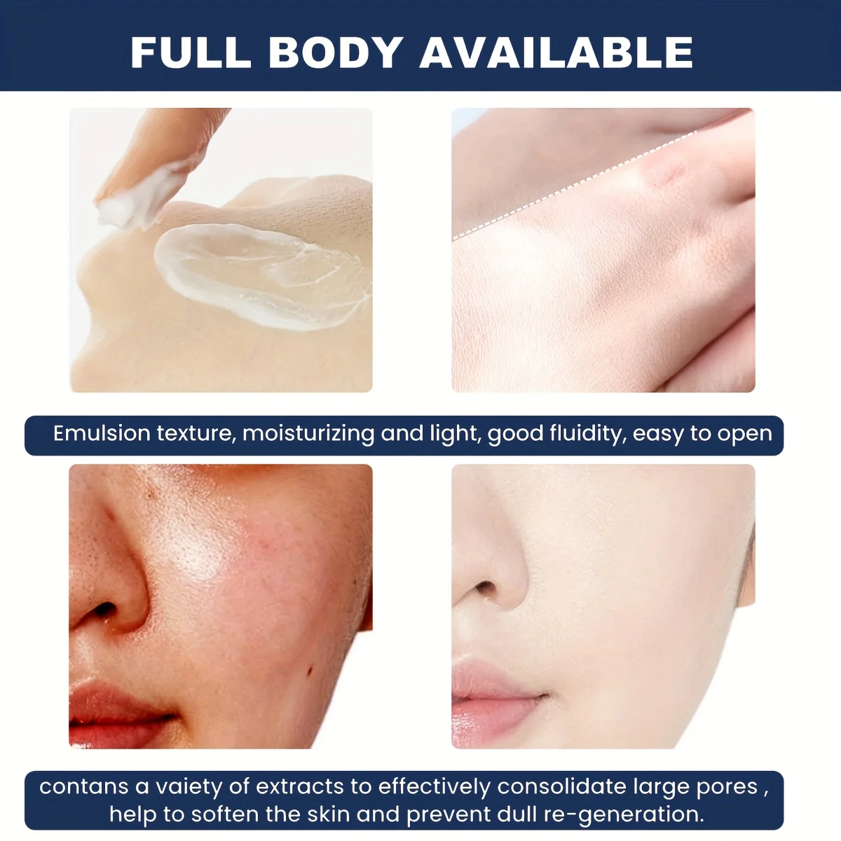 Face cream hyaluronic acid, vitamin E, nicotinamide 45%, correct skin color