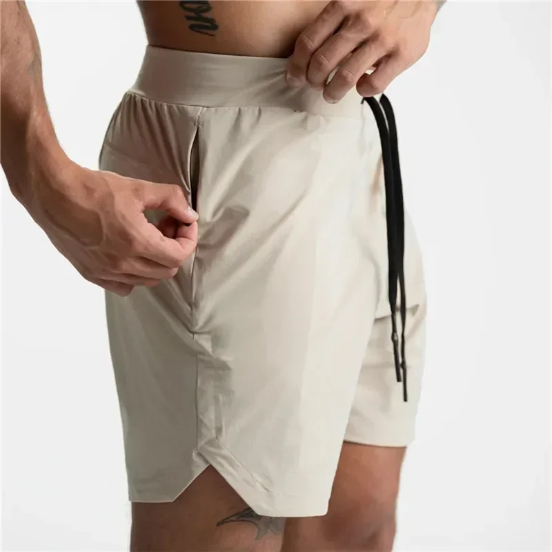 Pantalones cortos de culturismo para hombre, ropa deportiva de secado rápido, transpirable, con múltiples bolsillos, para correr, para verano