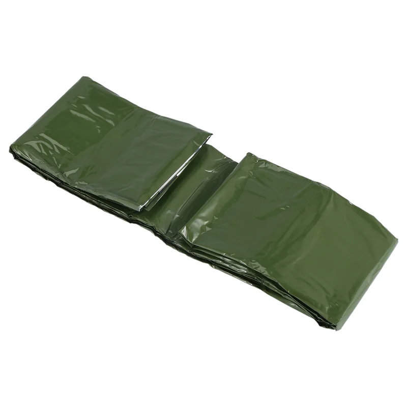 YHOLI-Emergency Sleeping Bag Bivy Sack With Whistle Outdoor Survival Sleeping Bag Thermal Blanket For Camping Backpacking