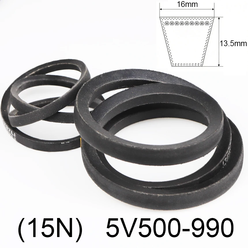 5V 500/510/530/560/590/600-990 15N Rubber Banded Cogged Wedge Machine Timing Drive Wrapped V-Belt Transmission Narrow Vee V Belt