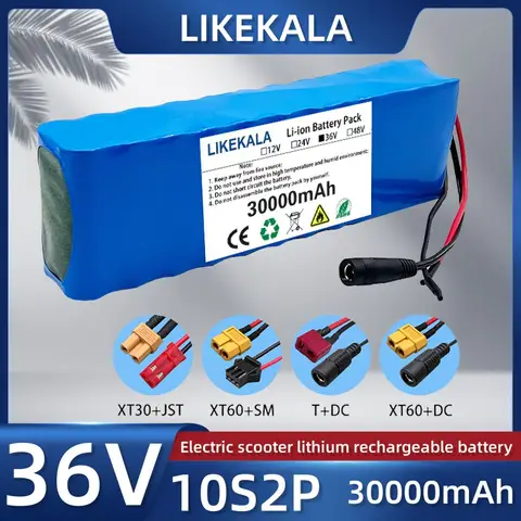 LIKEKALA 36V 30000mAh 전기 스쿠터 배터리 리튬 전기 스쿠터 500W 전기 스쿠터 배터리 36v 10S2P 배터리 팩