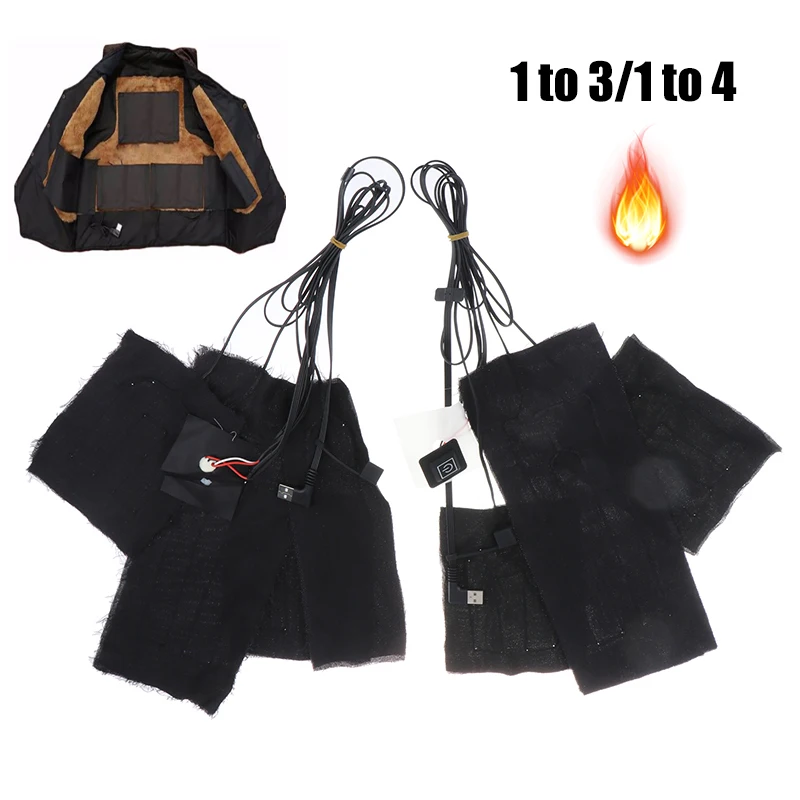 1 Set USB Electric Heated Jacket Heating Pad Outdoor Themal Warm Winter Heating Vest Pads for DIY Heated Clothing