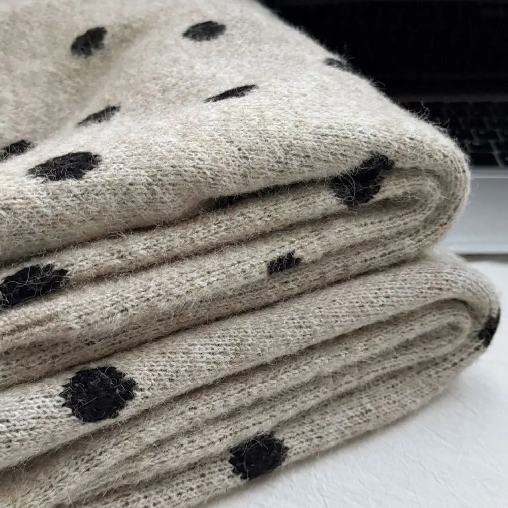 

Leisure Long Sleeve Knit Short Sweater Autumn Loose Dot Crochet Knitwear Soft Women Top Sweet Girl's Pullover Women
