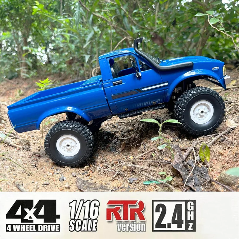 C24 RC Rock Crawler Truck 1/16 Scale 4WD Off Road Pickup 2.4G Remote All Terrain Climbing Vehicle Durable Chassis For Adult Teen