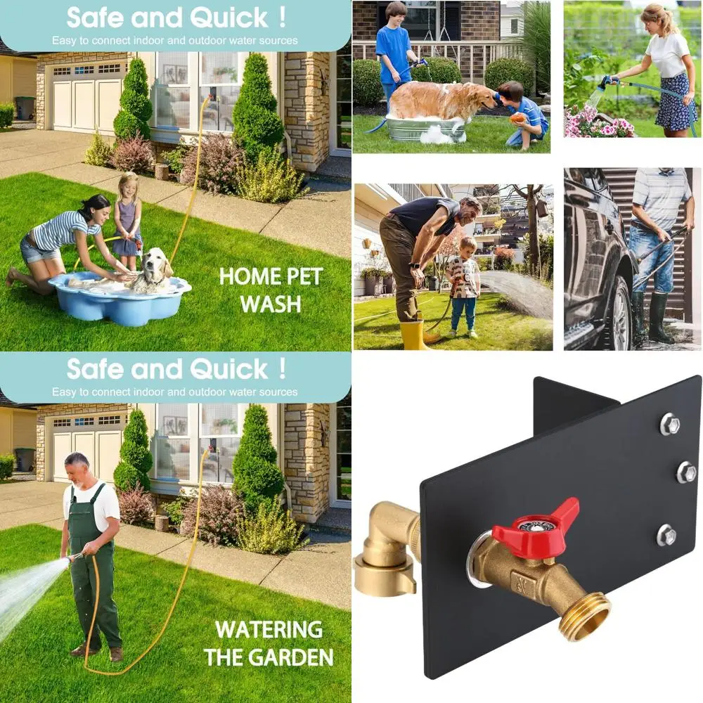 

Balcony Mount Hose Holder Kit, Outdoor & Indoor Water Supply, Brass Adapter, Extender & Clamp Base