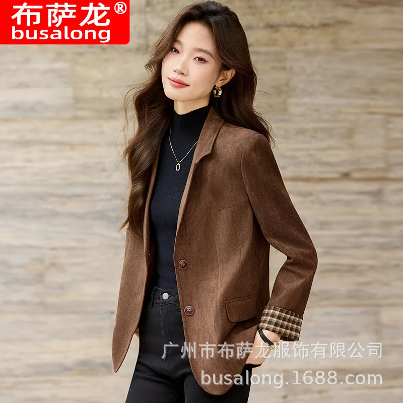 

2025New Stylish Fashion Suit Casual Women's Long Sleeve Professional Blazer Formal Women's Single Jacket Workwear1929