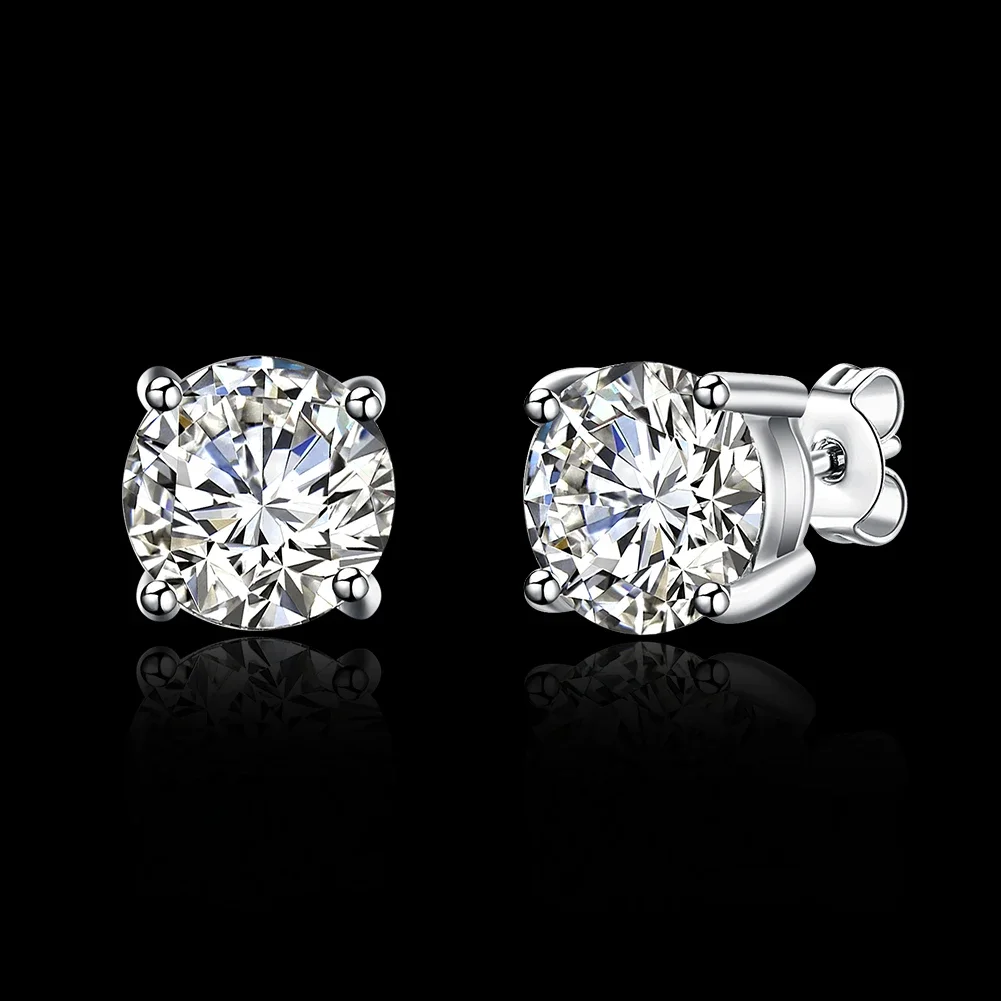 Beautiful 925 sterling Silver Shining crystals stud earrings for women fashion Charms party wedding jewelry Christmas gifts