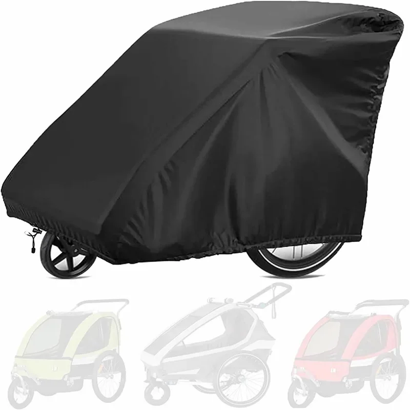 210D Silver-coated Bike Trailer Cover Rain Dust and Sun Protection Cover Cover Oxford Fabric Material Size: 140x84x100cm