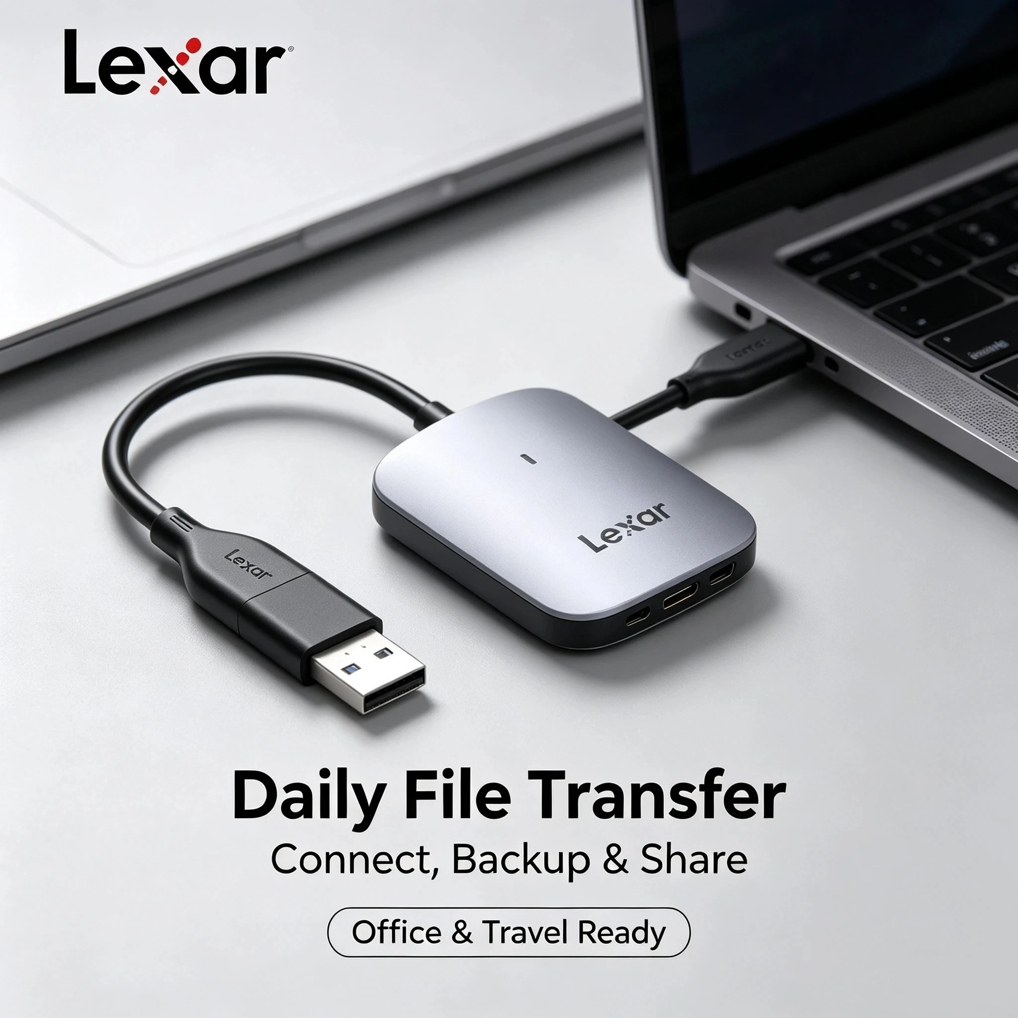 Lexar CFexpress Type A Card Reader Aluminum Lightweight Pocket Size Compact 900MB/s Read for Studio Field Work