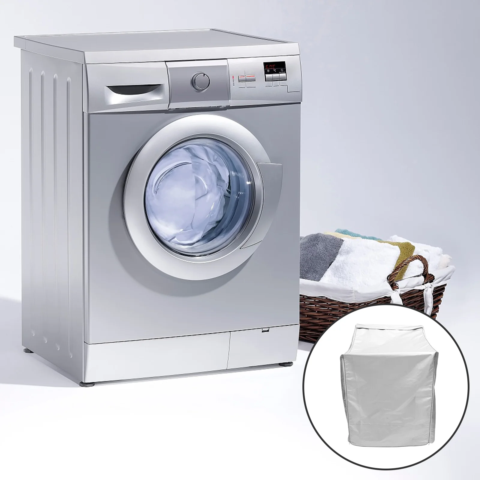 

Washer Dryer Cover Waterproof Dustproof Washing Machine Protector Zipper Design Laundry Appliance Top Protector for Front and
