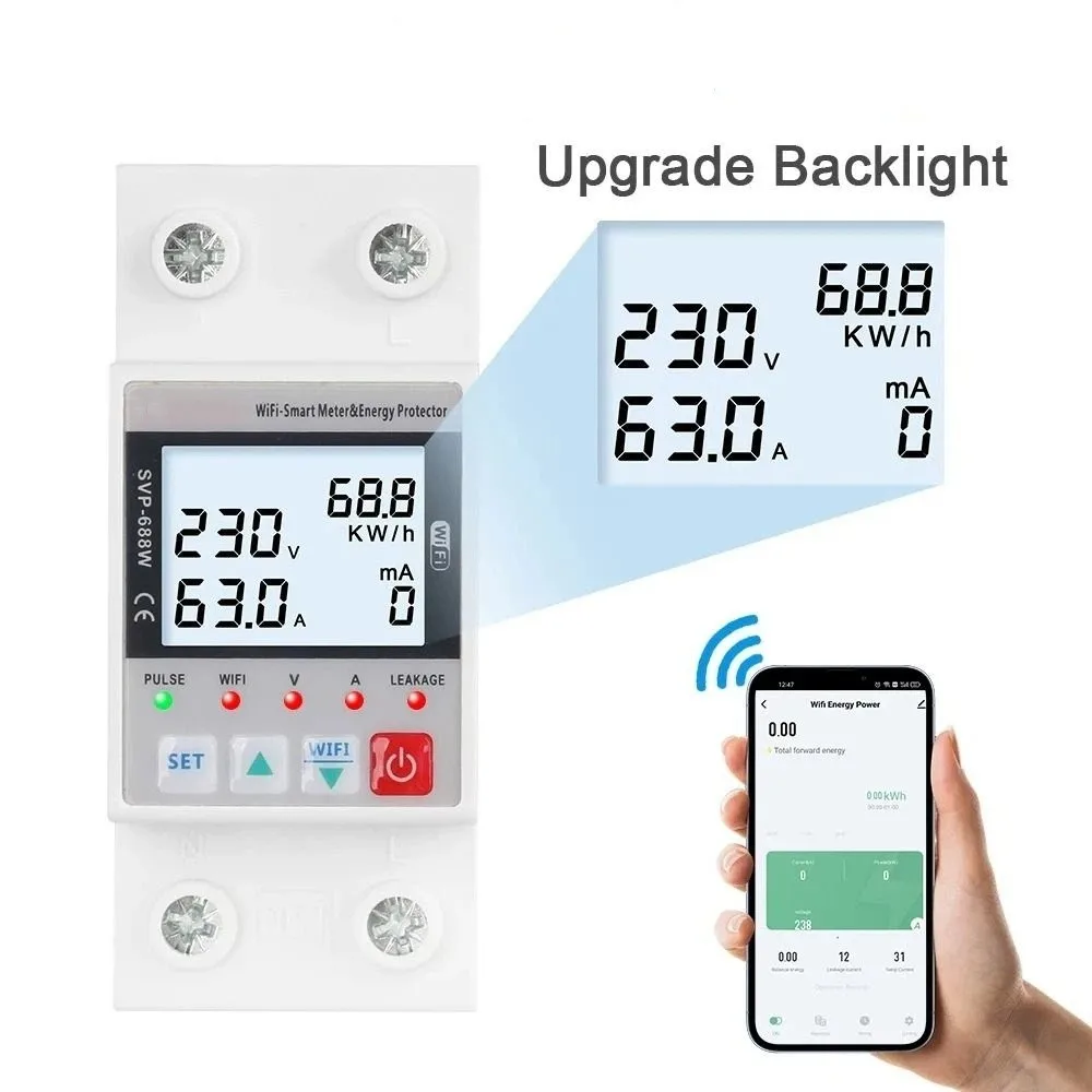 Leakage Protection WiFi Smart Circuit Breaker Remote Control Real Time Monitoring Automatic Recloser Solid Electrical Structure
