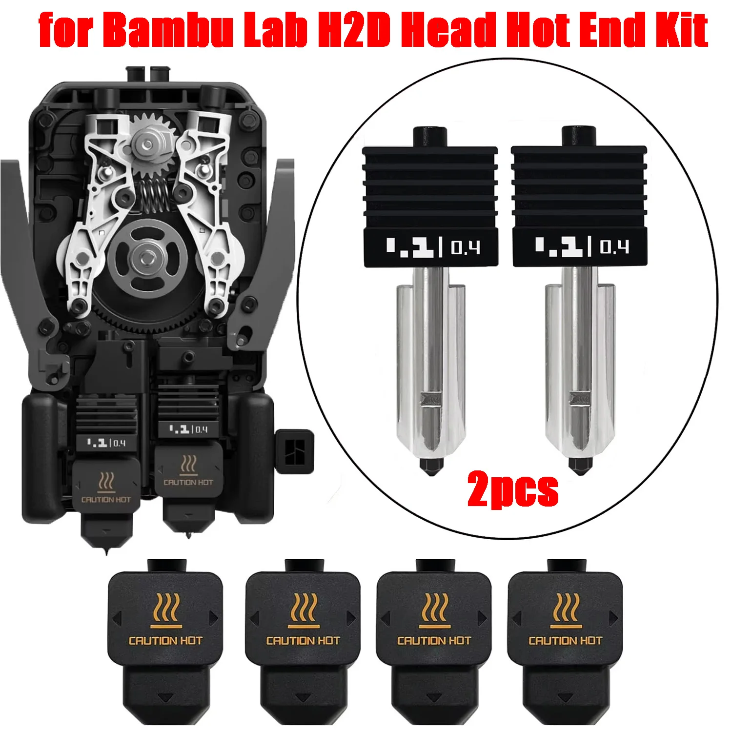 Boquilla de Kit de extremo caliente para Bambu Lab H2D, 0,2/0,4/0,6/0,6/0,8mm, para Bambu Lab H2D Combo/AM2 Pro/AMS HT, accesorios de impresora 3D