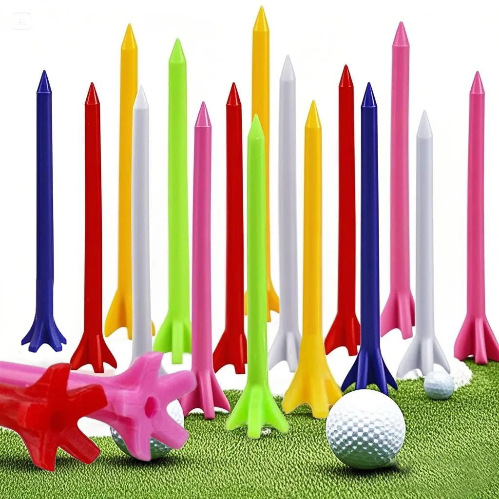 

50pcs Colorful Golf Tees,Five-Pronged Ball Holders,Golf Accessories Suitable for Enthusiasts'Casual Practice