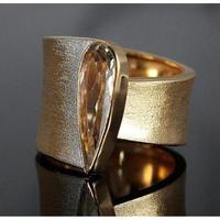 Retro Geometric Orange Imitation Crystal ring Fashionable women's Wedding Party Jewelry New Style