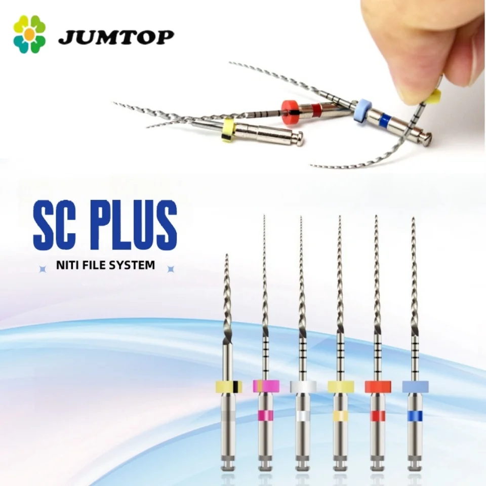 SOCO PLUS Dental Endo Rotary Files 6Pcs/Box Flexible NiTi Root Canal Files Dentist Tools Endodontic Material