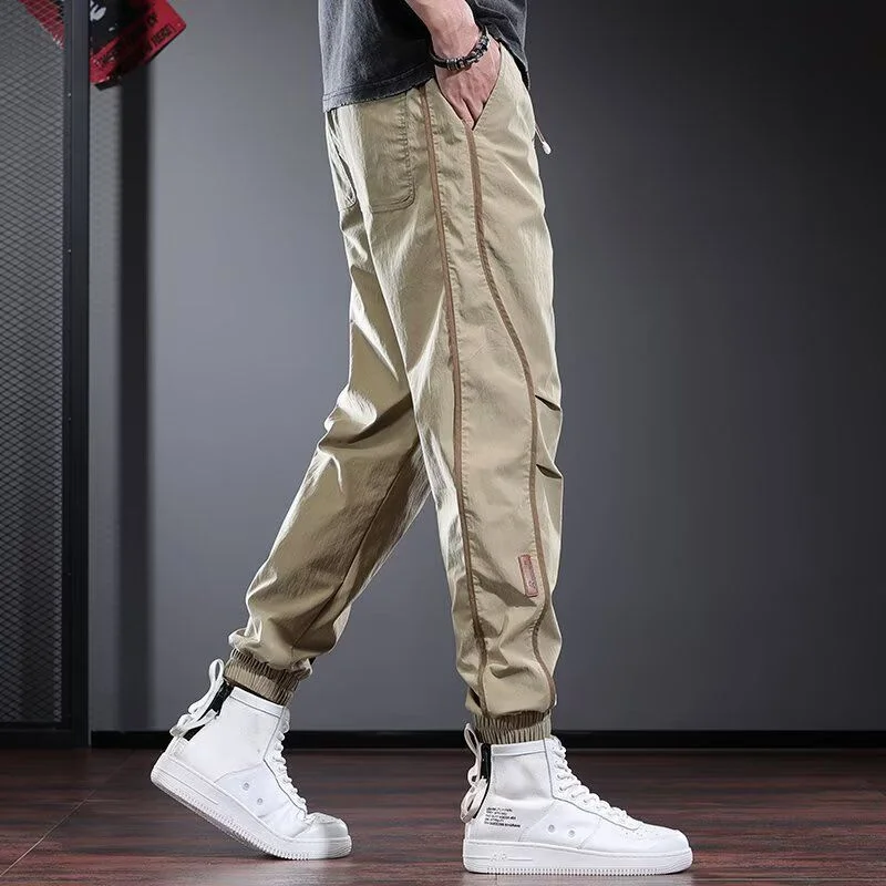 

Spring Summer Lightweight Color Block Sports Joggers Men Casual Versatile Pants