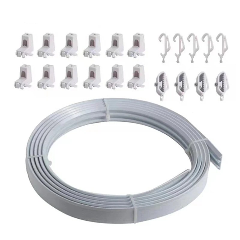 

Customizable 350cm Curtain Track White Bendable Rails for Window Configuration K2WE