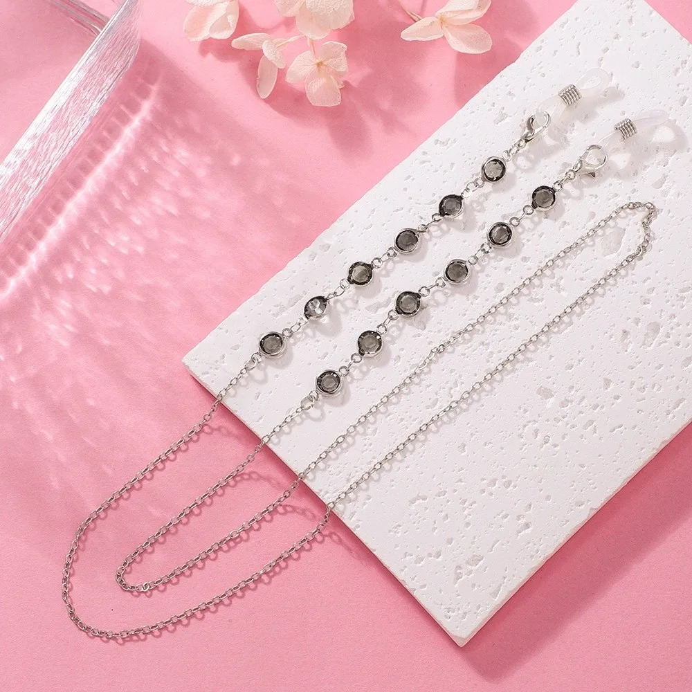 Colorful Crystal Beads Eyeglass Holder Anti Drop Multicolor Glasses Chain Nonslip Sunglass Lanyard Straps Eye Accessories