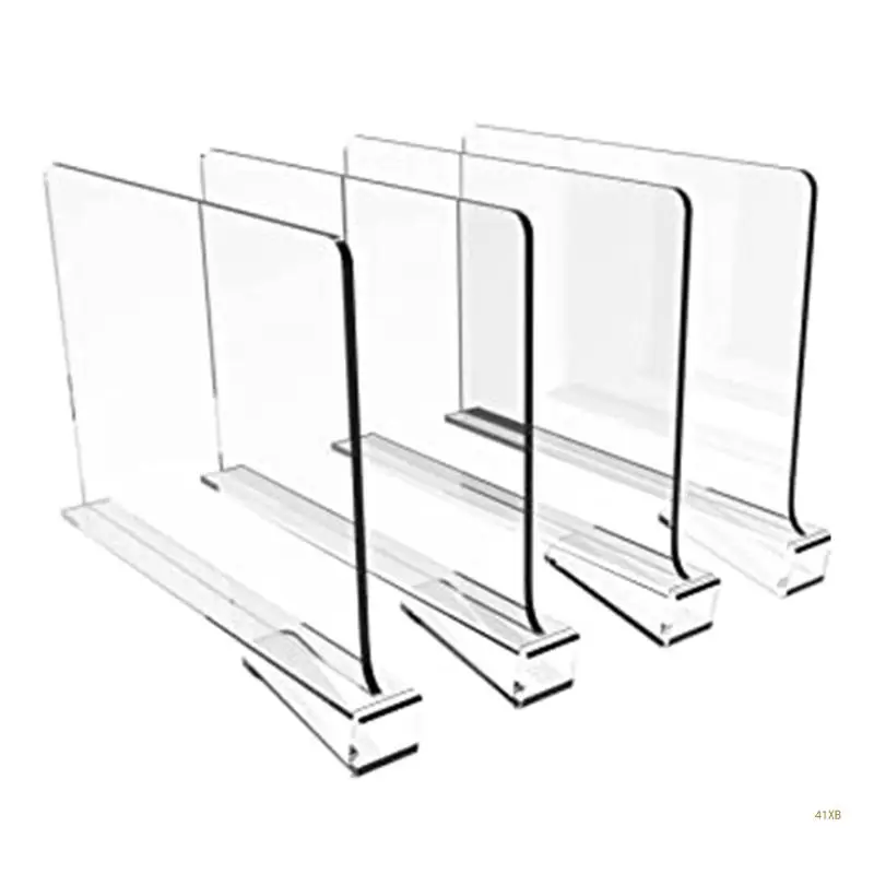 41XB Acrylic Shelf Dividers 4pcs/set Closet Shelf Separator and Holder for Home Bedroom Dormitory Closet Cabinet Board