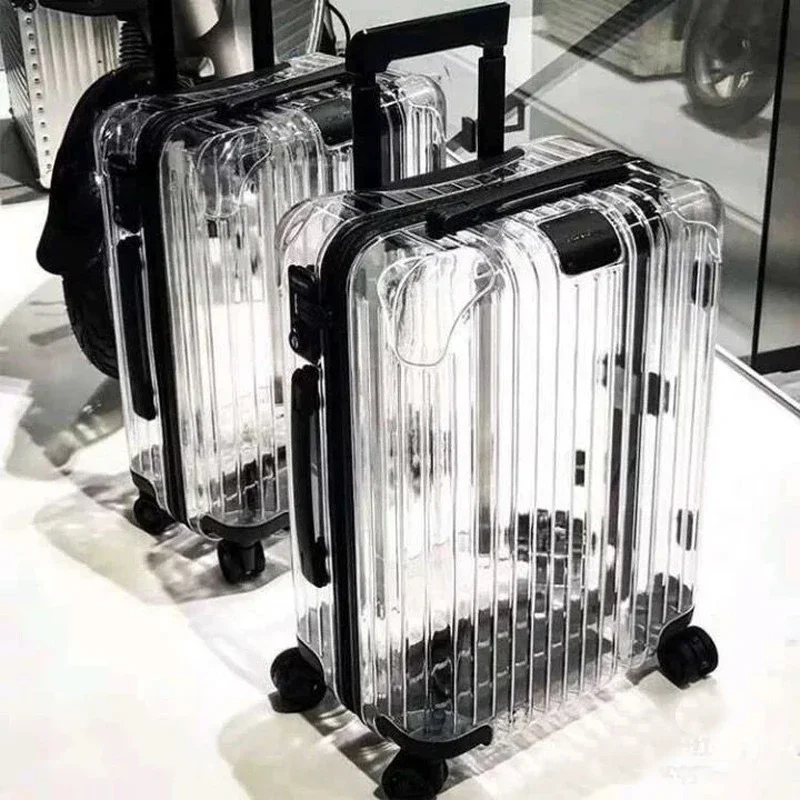 Ultra light and fully transparent 24 suitcase travel universal wheel 20 board chassis female 22 trolley case 26 inch zipper