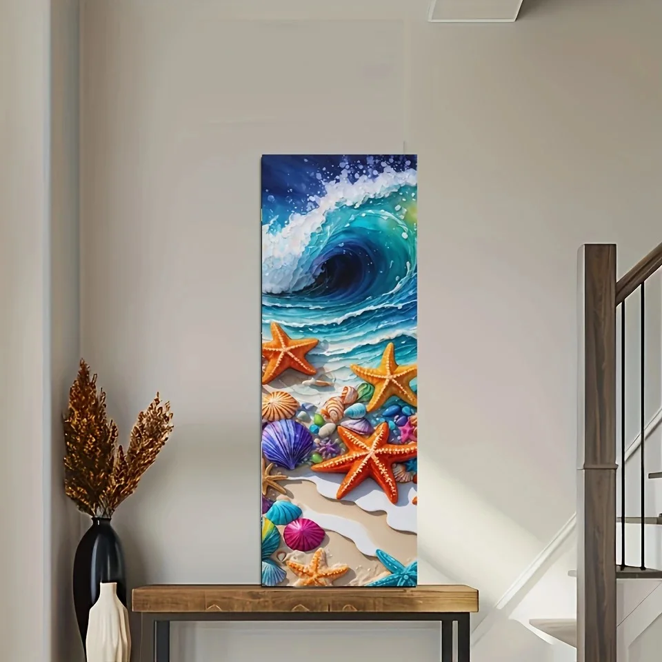 Huge Sea Waves Starfish Large 300x100cm Diamond Painting 5D Diy Full Square Round Diamond Mosaic Jewelry Cross Stitch Home Decor