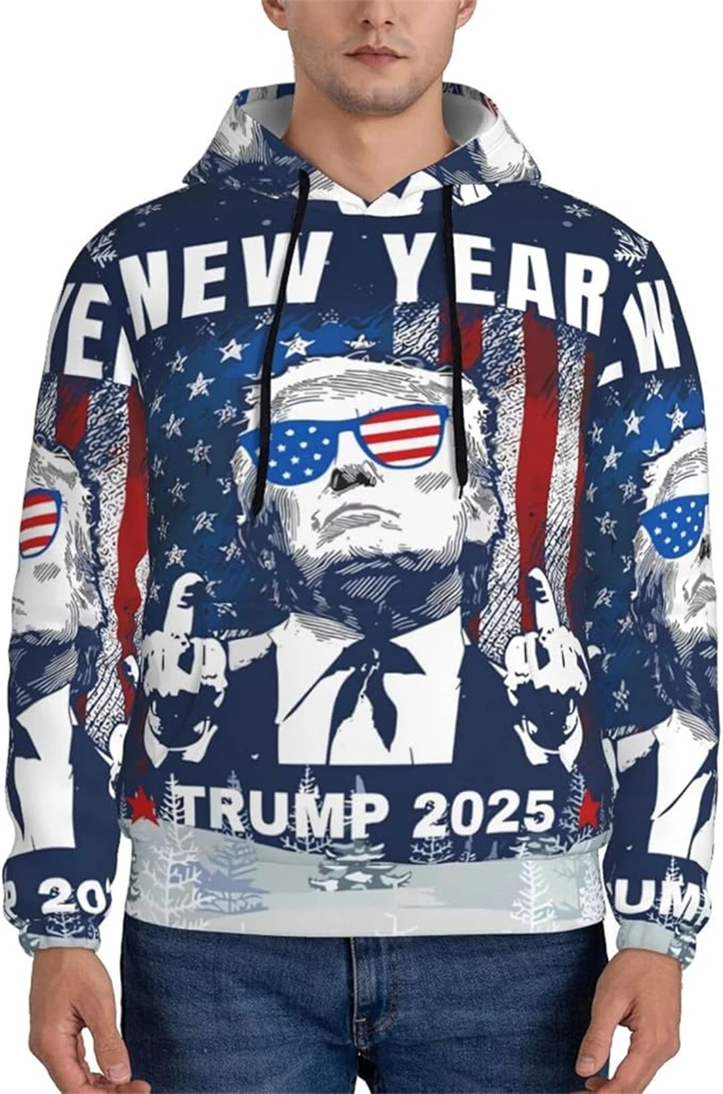 Donald Trump 2025 New Hoodies 3D Printed MAGA Trump Supporters Unisex Sweatshirt Men Women Oversized Pullover Men's Clothing