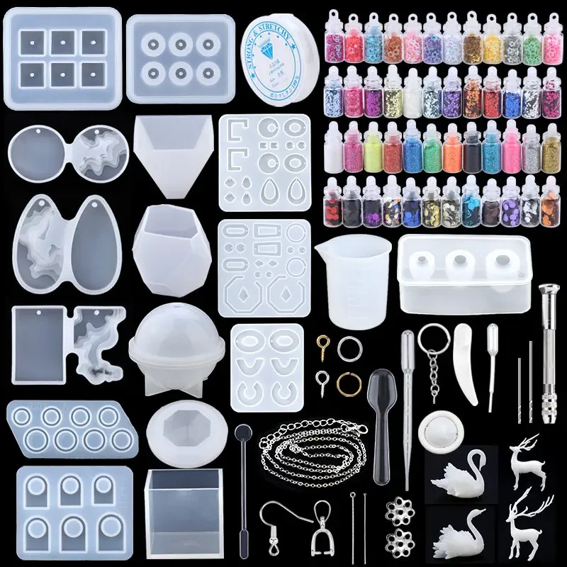 

16 Styles Epoxy Casting Molds Set Silicone UV Casting Tools Kits Resin Casting Molds For Jewelry Making DIY Earring Findings