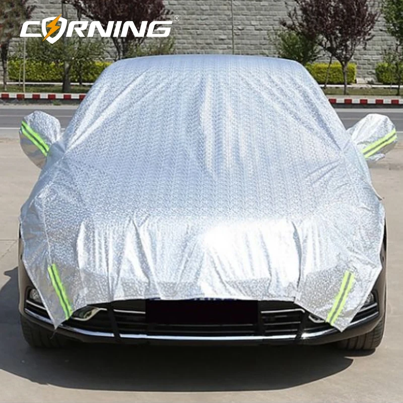 Car Half Cover Waterproof UV Protection Car Cover with Mirror Covers Universal Dust Snow Frost Sun Shade Protector for Sedan SUV