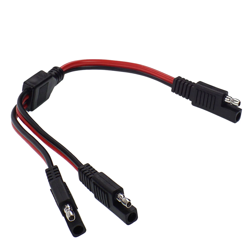 30cm 14AWG SAE DC Power Automotive Connector Cable Y Splitter 1 to 2 SAE Extension Cable Fit for Solar Battery Connection