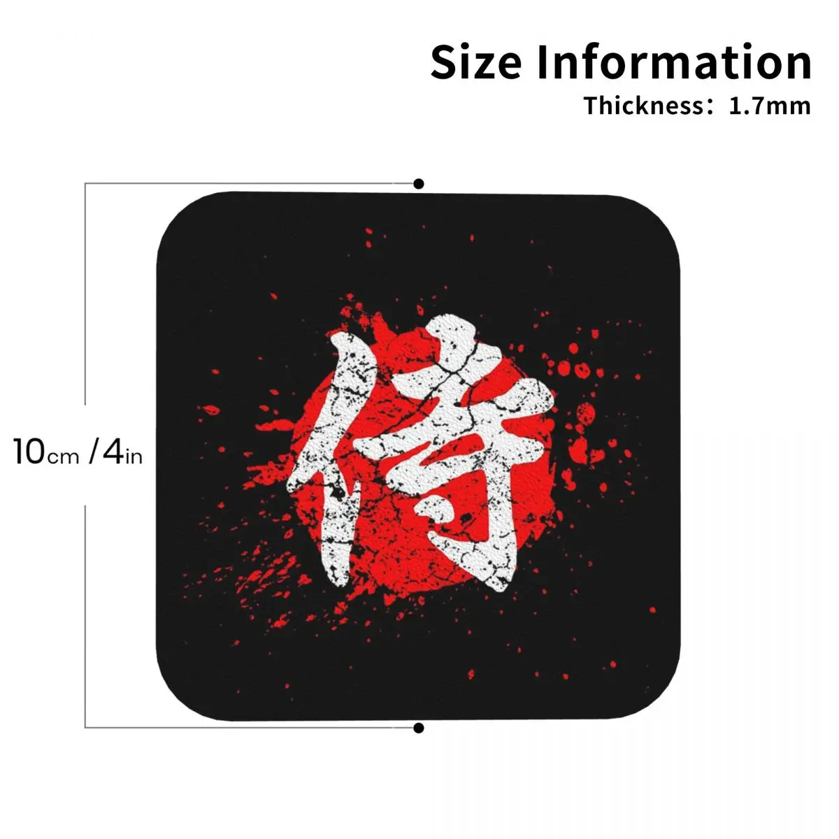 Japanese Bushido Samurai Characters Coasters PVC Leather Placemats Insulation Coffee Mats for Decor Kitchen Dining Pads Set of 6