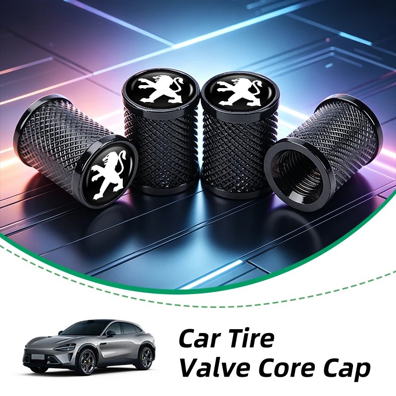 4PCS Car Wheel Tire Valve Core Cap Metal Protective Cover Interior Accessories For Peugeot 206 307 308 3008 207 208 407 508