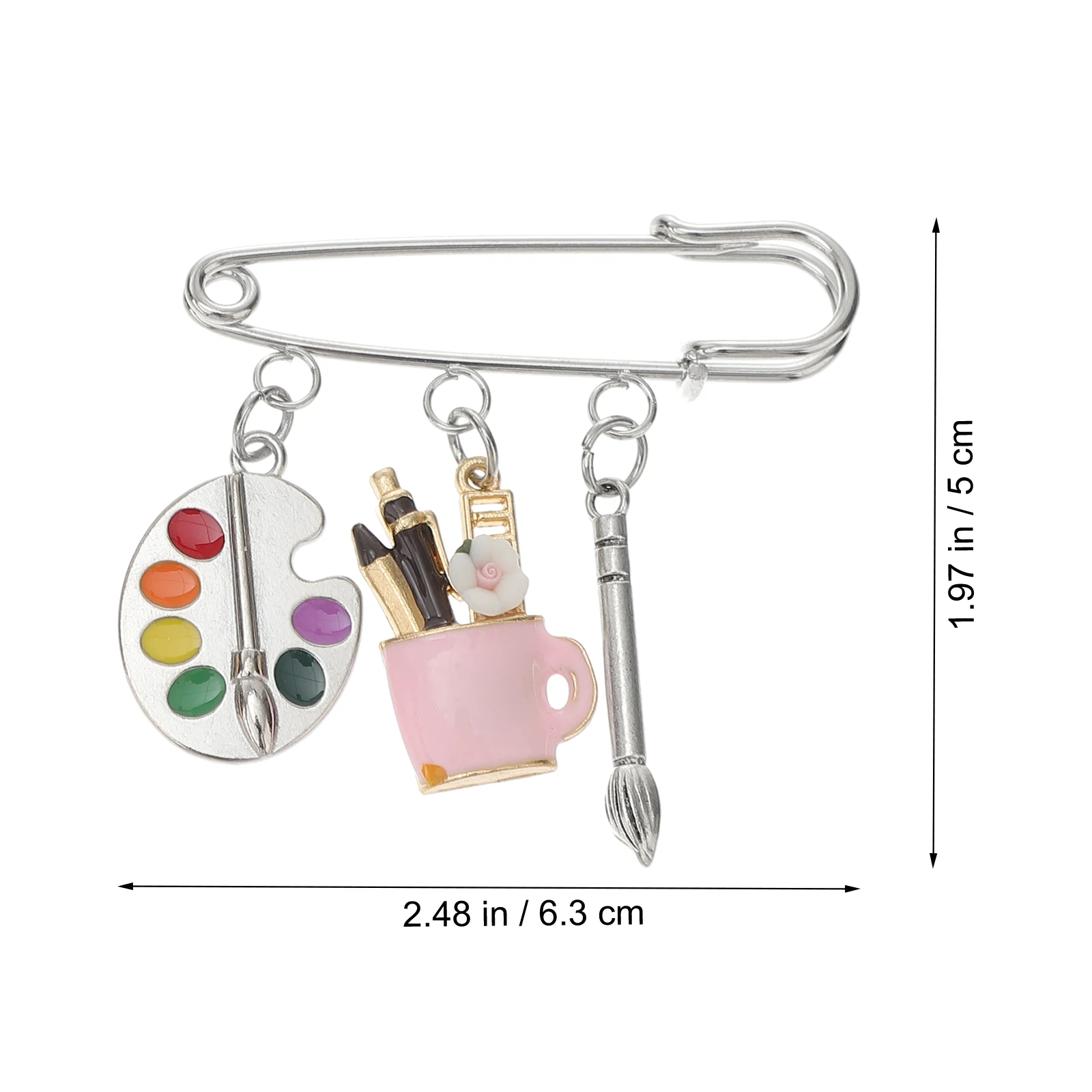 

2 pcs Paintbrush Palette Brooch Alloy Artist Lapel Pin For Travel Gift Clothing Decoration Fashion Breastpin Delicate