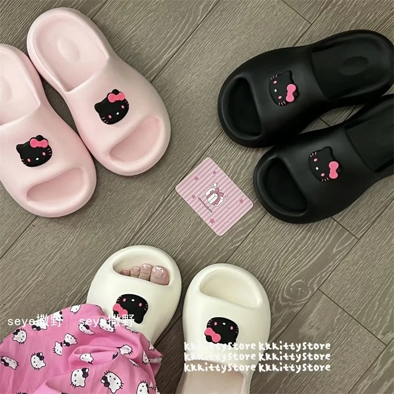 

Шлепанцы Hellokittys с аниме милые женские модные домашние Нескользящие летние шлепанцы сандалии Kawaii удобные пляжные сандалии