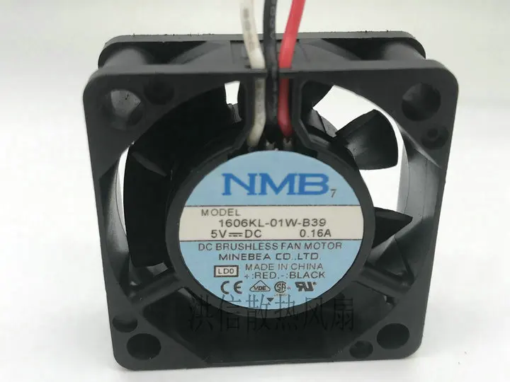 NMB 1606KL-01W-B39 DC 5V 0.16A 40x40x15mm 3-Wire 40mm Cooling Fan