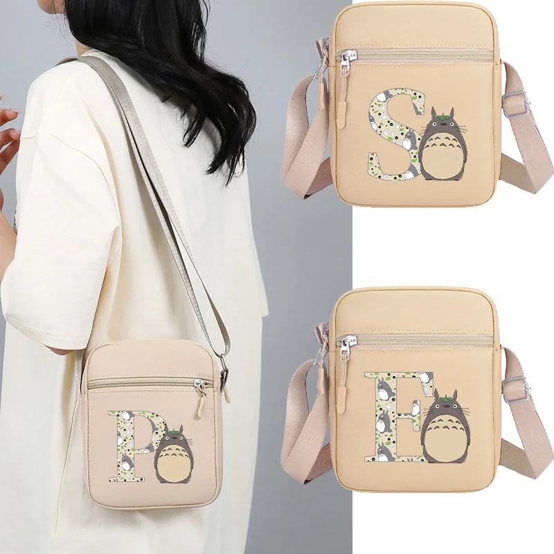 

Totoro Cute Shoulder Bags Cartoon Anime Pattern A-Z Letter Print Crossbody Bag Unisex Portable Mini Bags Birthday Party Gifts