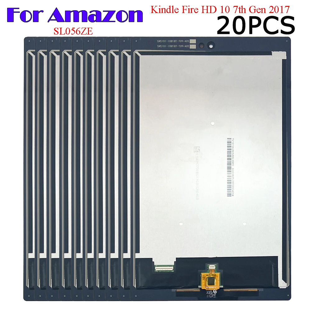 

20PCS New For Amazon Kindle Fire HD 10 7th Gen 2017 SL056ZE 10.1" LCD Display Touch Screen Digitizer Assembly Replacement Parts