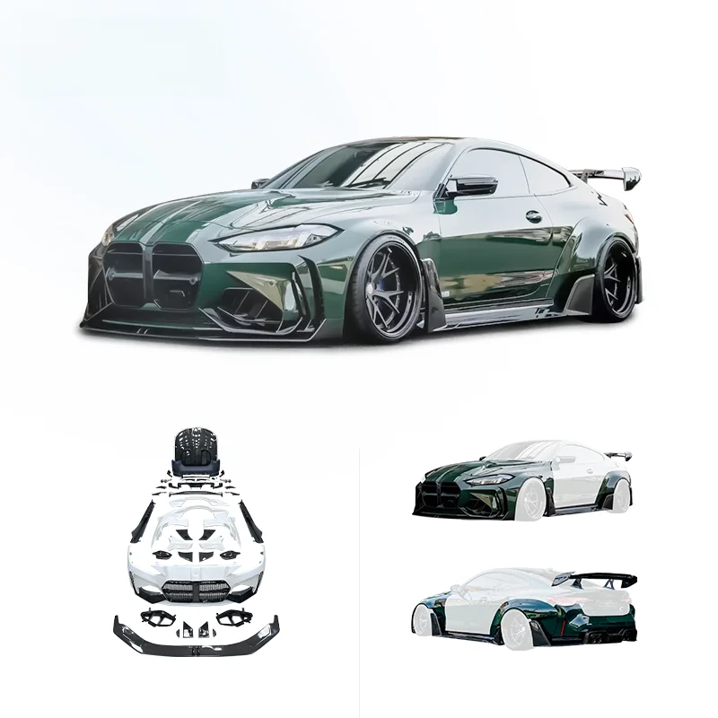 High Quality AD Style M4 Wide Body Kit Carbon Fiber Bumpers Hood Side Skirt Fenders Rear Diffuser Fit For 4 Series G22 G23 G26