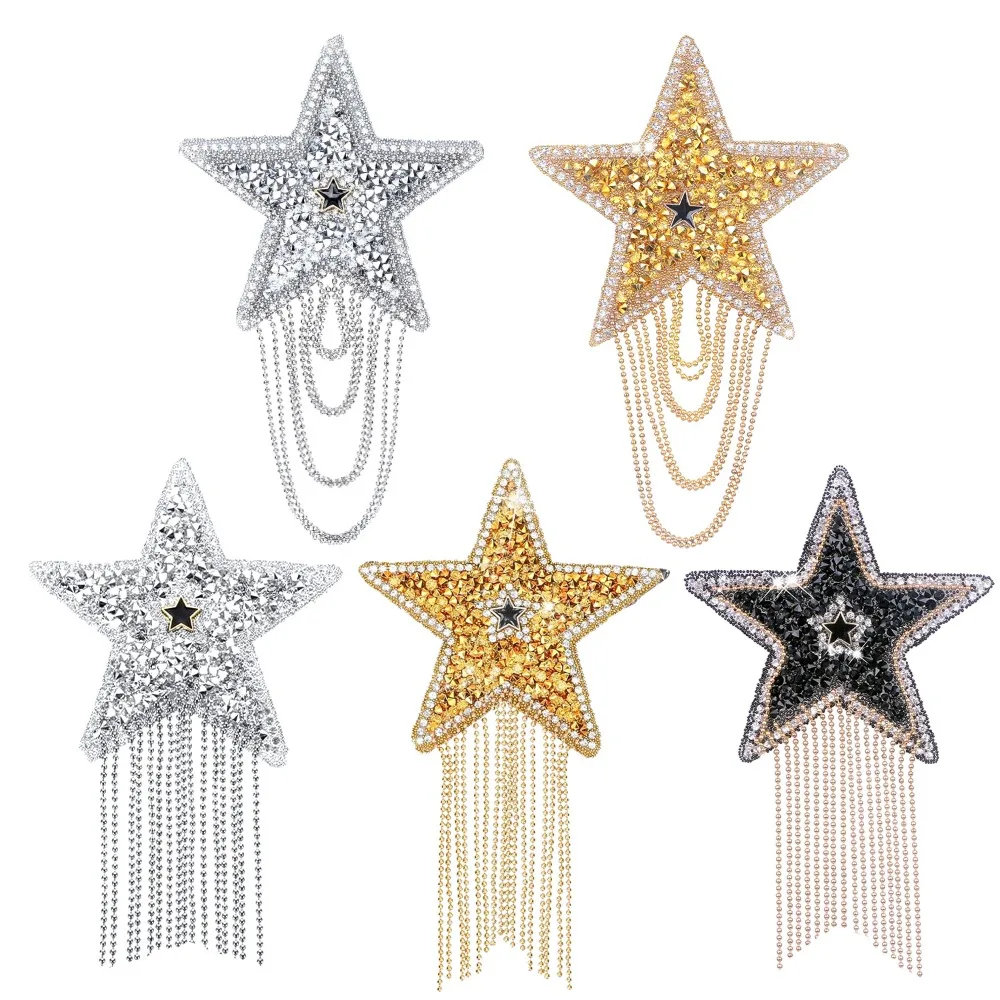 

Новые броши-звезды с кисточками для женщин, с аппликацией из страз, для модной одежды, ручной работы, элегантный ювелирный аксессуар