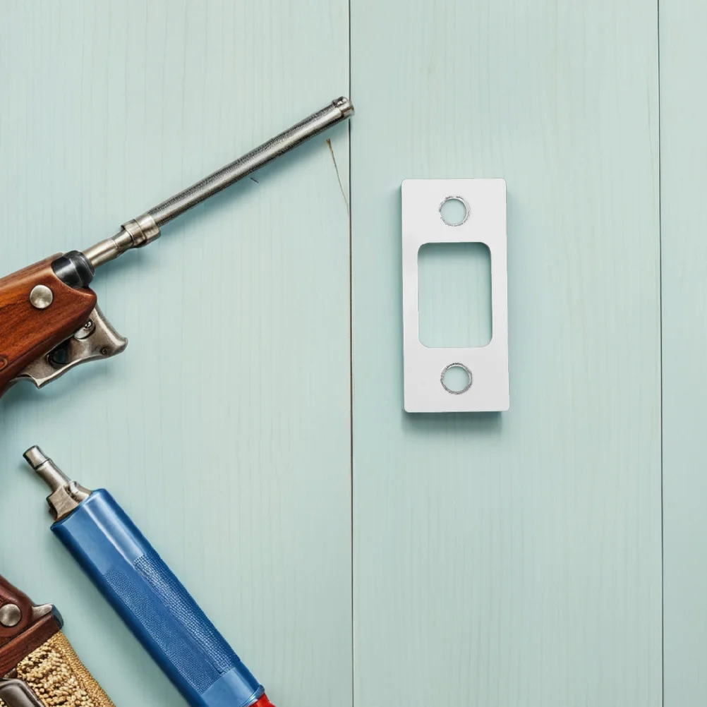 2pcs Lock Latch Guide Plate Stainless Steel Corner Strike Plate For Wooden Doors Home Office Security Door Hardware Backplate