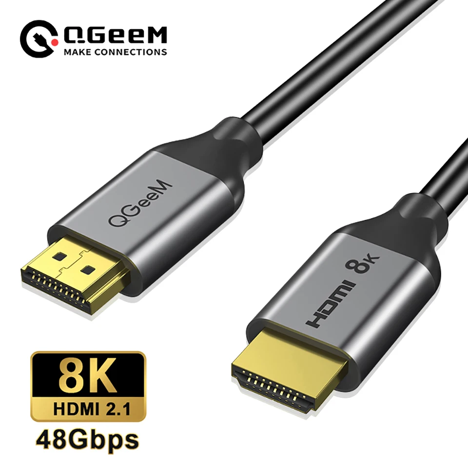 QGeeM 8K HDMI Cable HDMI 2.1 Wire for Xiaomi Xbox Serries X PS5 PS4 Chromebook Laptops 120Hz HDMI Splitter Digital Cable Cord 4K