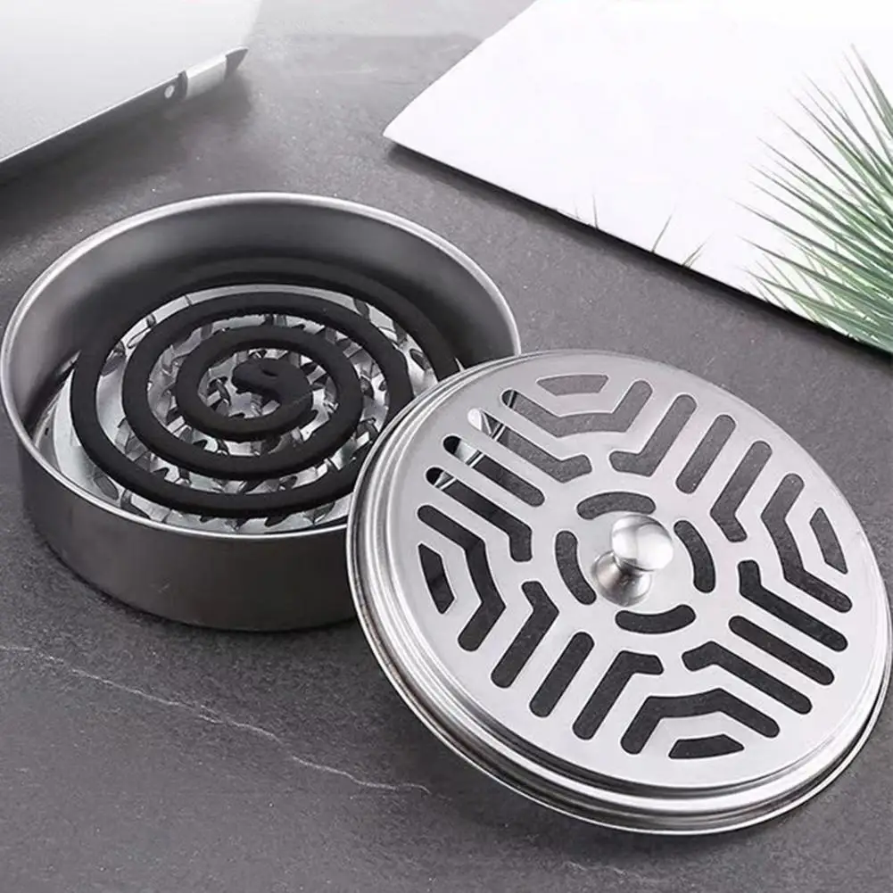 Useful Mosquito Coil Disk Creative Mosquito Coil Tray Rust-proof Iron Sandalwood Box Mosquito Incense Tray  Windproof