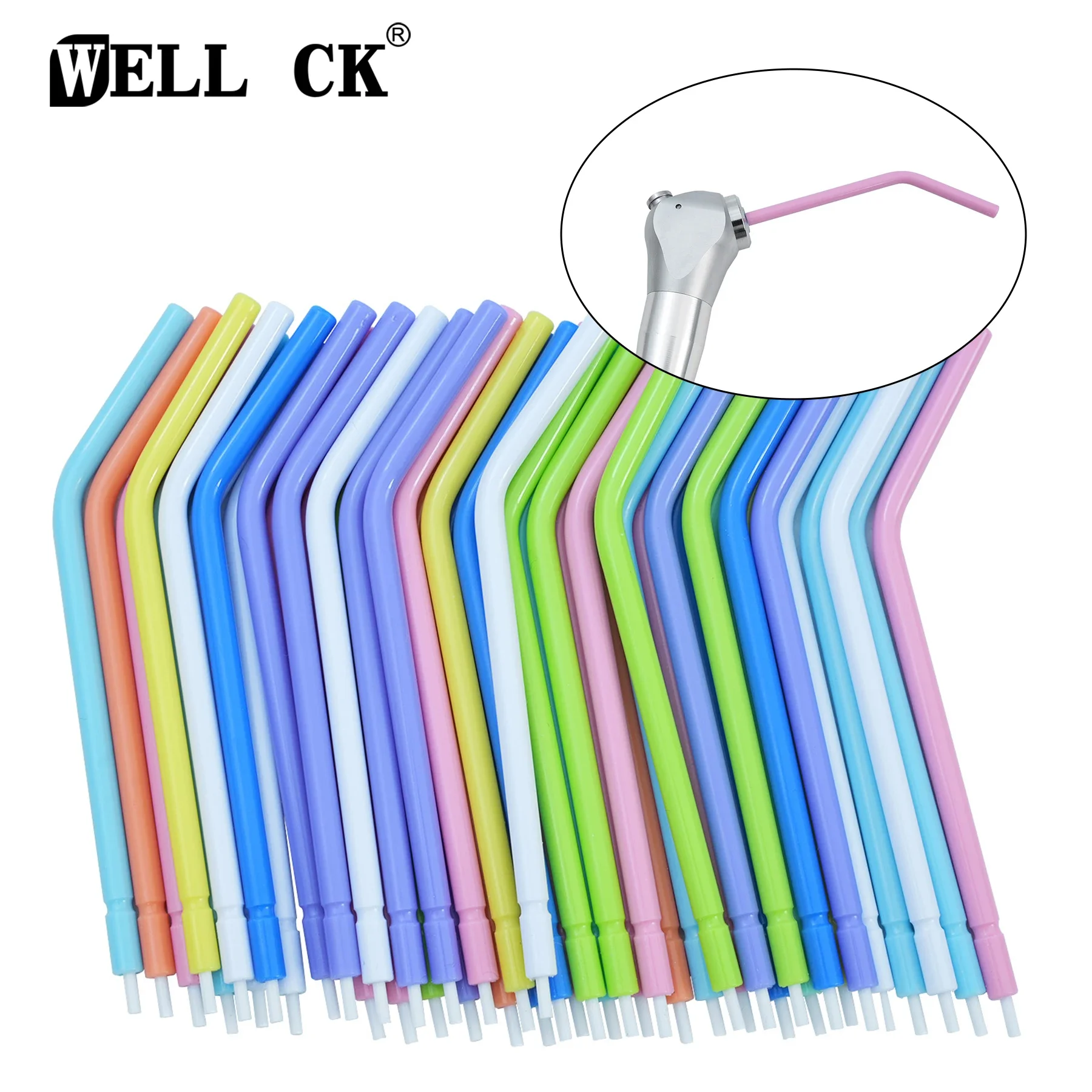  250Pcs/Bag Dental Disposable Air-Water Syringe Tips High Quality Plastic Three Ways Syringe Water Air Head Nozzles For Dentist
